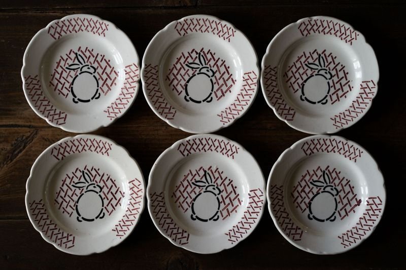 画像1: 陶器　ディネット　ディナー皿　うさぎ