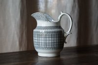 J.Vieillard&Cie Bordeaux レース＆チェック柄グリザイユピシェ h13.7cm