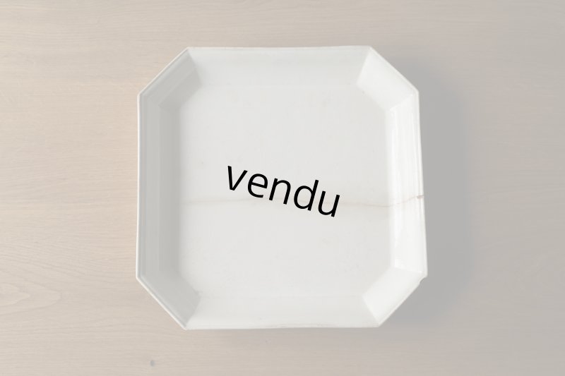 画像1: Creil 鎹直し 隅切角皿 29cm