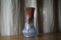  Legras 鳥と木の実 ガラス花瓶 h27cm