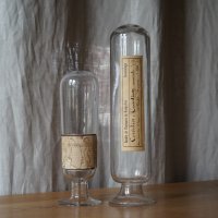  ラベル付ガラス瓶2個セット 標本薬品タコ瓶