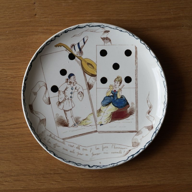 画像1: Creil&Montereau 手彩色ドミノ皿