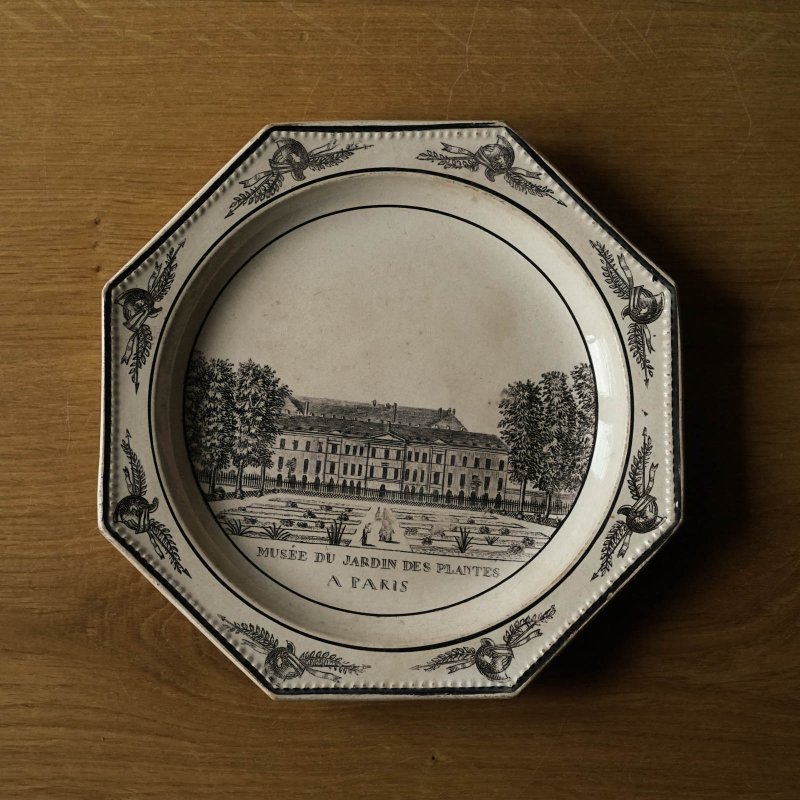 画像1: Montereau モニュメント グリザイユ オクトゴナル皿