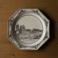 Montereau モニュメント グリザイユ オクトゴナル皿