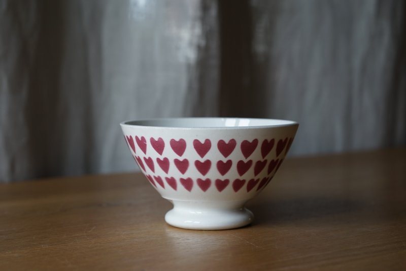 画像1: Sarreguemines ハート柄 小さめカフェオレボウル φ10.6cm