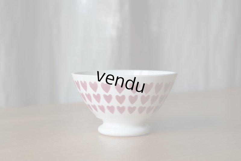 画像1: Sarreguemines ハート柄 小さめカフェオレボウル φ10.6cm