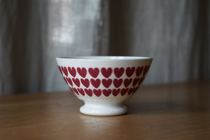 画像1: Sarreguemines ハート柄 小さめカフェオレボウル φ10.7cm