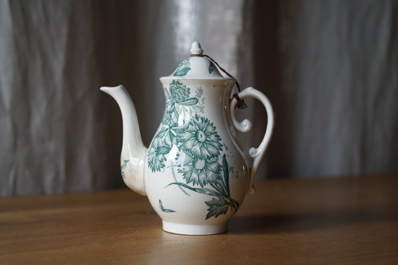 画像1: 花蝶柄ディネット陶器 カフティエール h14cm