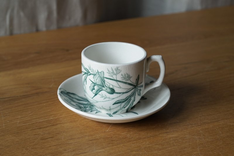 画像1: 花蝶柄ディネット陶器 カップ&ソーサー