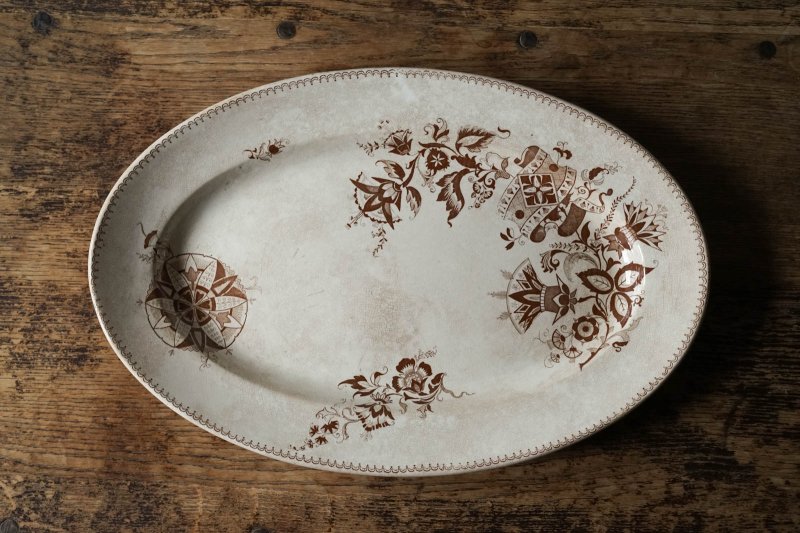 画像1: Sarreguemines 花柄楕円皿 41.7cm