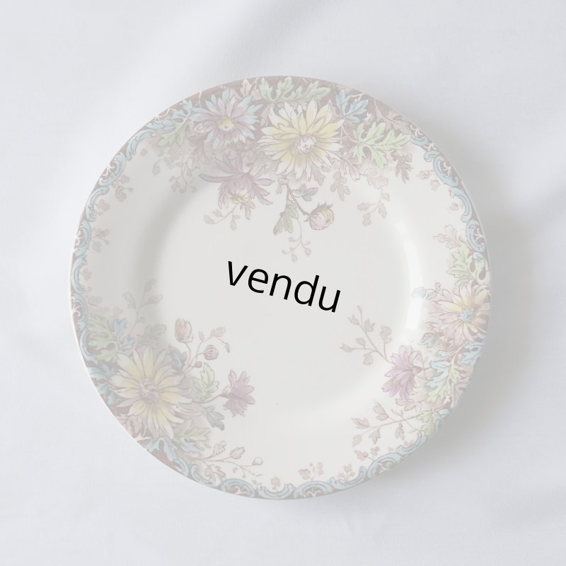 画像1: Gien 彩色デザート皿 Fleurs d'Automne φ21cm
