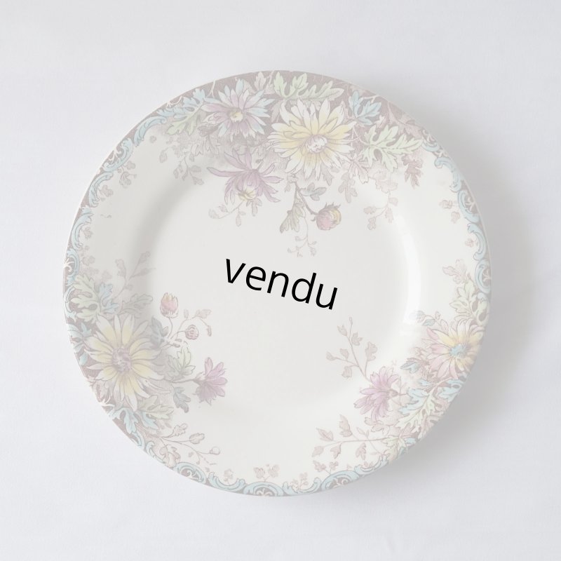 画像1: Gien 彩色デザート皿 Fleurs d'Automne φ21cm