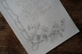 植物デッサンと手書き文字のある一葉 1909年