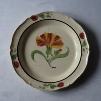 ファイアンスフィーヌ 花リム 花絵中皿 φ28cm 