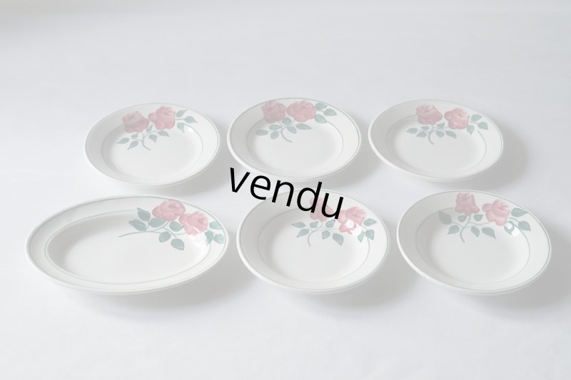 画像1: H.B.C.M. 薔薇 ディネットプレート6点  φ11cm