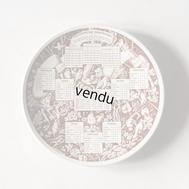 画像1: George Dreyfus 花鳥柄 万年暦皿 φ17cm  