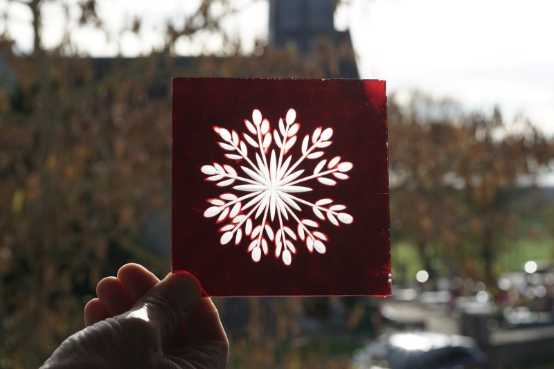 画像1: 切子ガラス　12×12cm