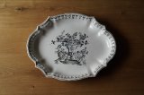 画像: Moustiers? X印 グリザイユ絵付楕円皿 42.2cm