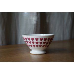 画像: Sarreguemines ハート柄 小さめカフェオレボウル φ10.6cm