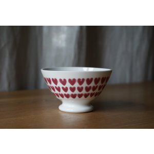 画像: Sarreguemines ハート柄 小さめカフェオレボウル φ10.8cm