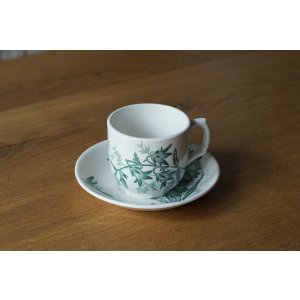画像: 花鳥柄ディネット陶器 カップ&ソーサー