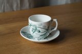 画像: 花蝶柄ディネット陶器 カップ&ソーサー