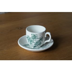 画像: 花鳥柄ディネット陶器 カップ&ソーサー