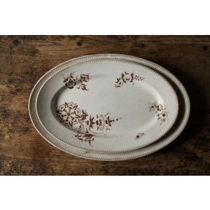 画像: Sarreguemines 花蝶柄楕円皿 36.7cm