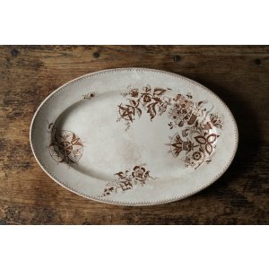 画像: Sarreguemines 花柄楕円皿 41.7cm