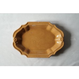 画像: 南仏 黄釉 楕円深皿 31.5cm