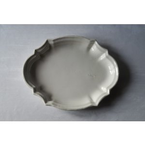 画像: Moustiers X 白釉 楕円大深皿 42.3cm