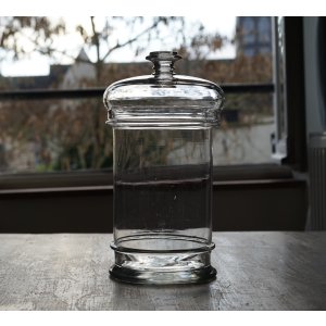 画像: 蓋付ガラスポット h25cm