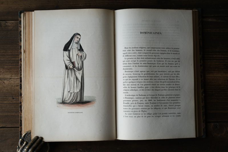 画像1: 古書『カトリック修道者の歴史とコスチューム 』上下巻 1845年 彩色版画116点