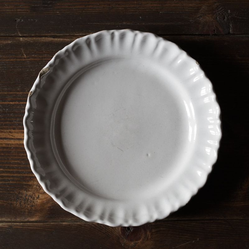 画像1: 南仏陶器 白釉皿 22.7cm