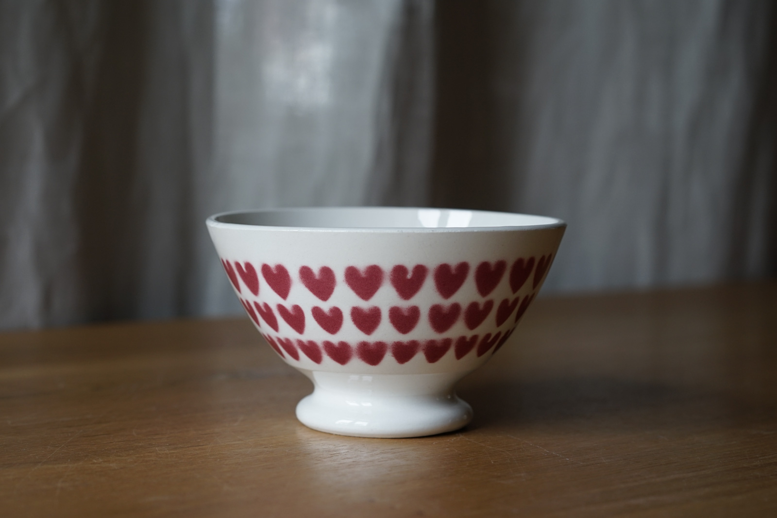 画像1: Sarreguemines ハート柄 小さめカフェオレボウル φ10.8cm